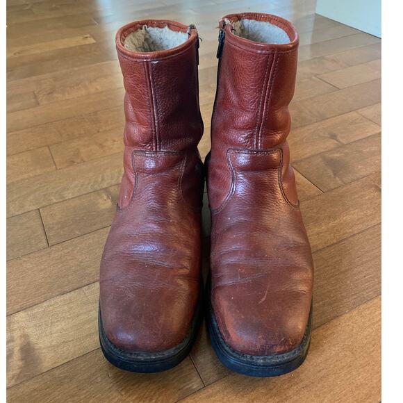 Vintage Dexter Brown Cognac Distressed Fleece-Lined Boot Men's size 9 - Picture 4 of 12